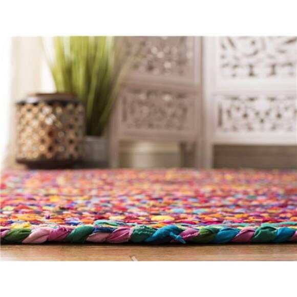NEW Multicolor Boho Cotton Area Runner Rug - Picture 3 of 5